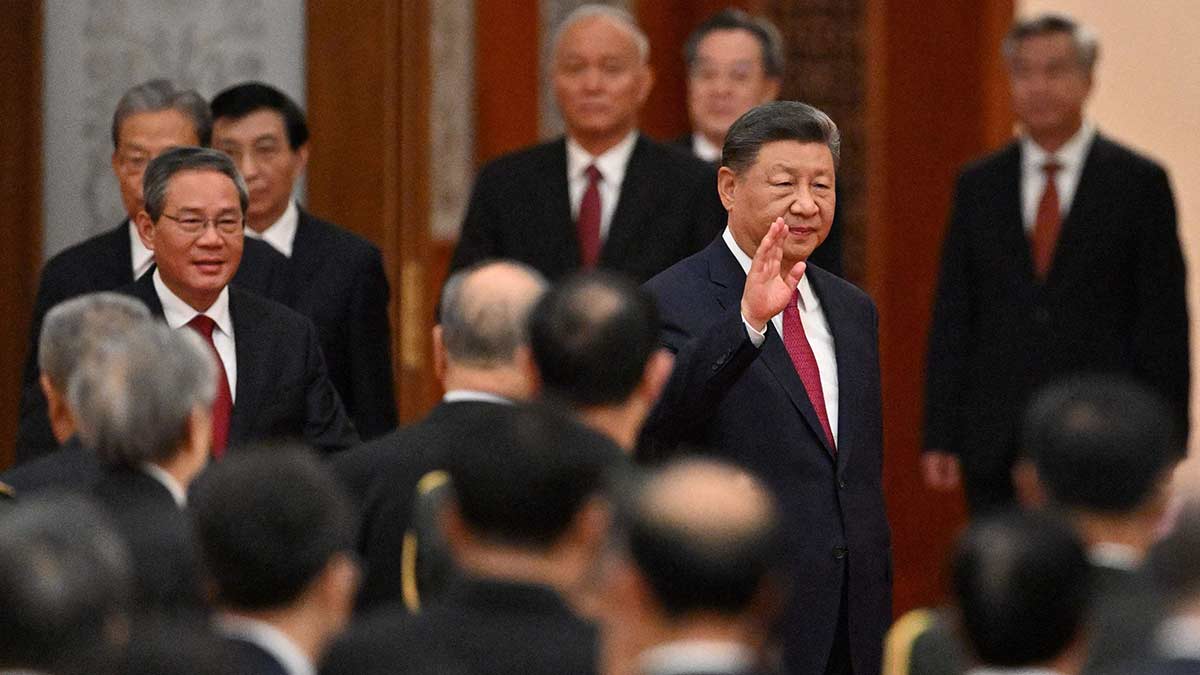 Chinese President Xi Jinping at a reception at the Great Hall of the People on the eve of China’s National Day | AFP
