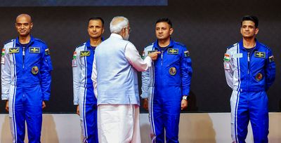 Prime Minister Narendra Modi greets Gaganyaan Mission astronauts | PTI