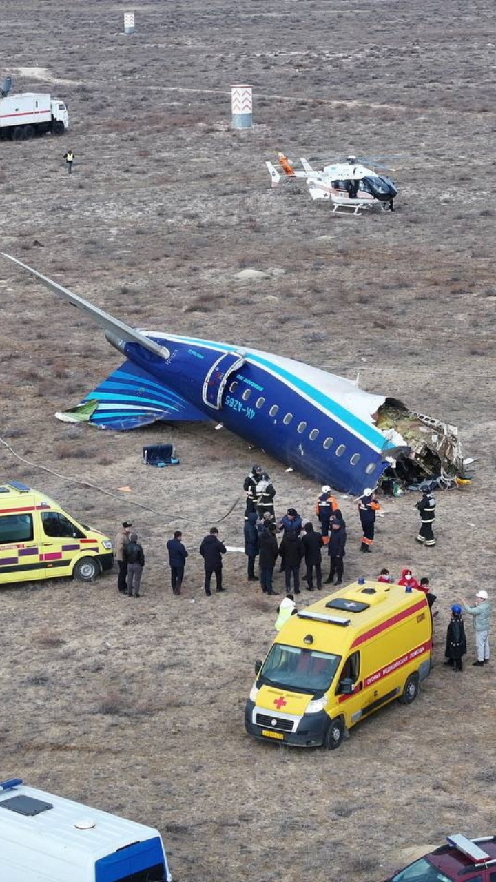 IN PICS | Azerbaijan Airlines plane crash: What's happening at Kazakhstan flight accident spot