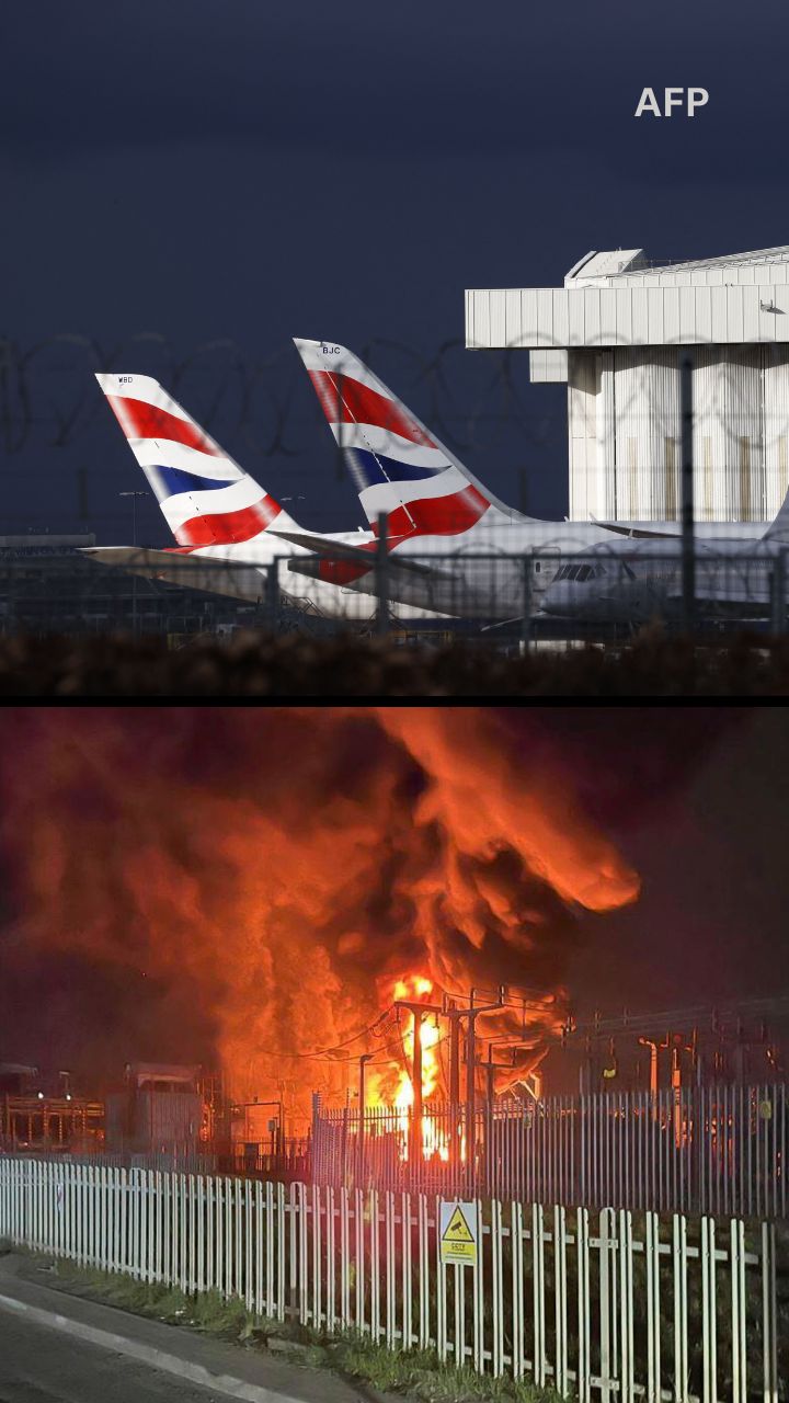 PHOTOS: Heathrow London Airport closes after substation fire knocks out power