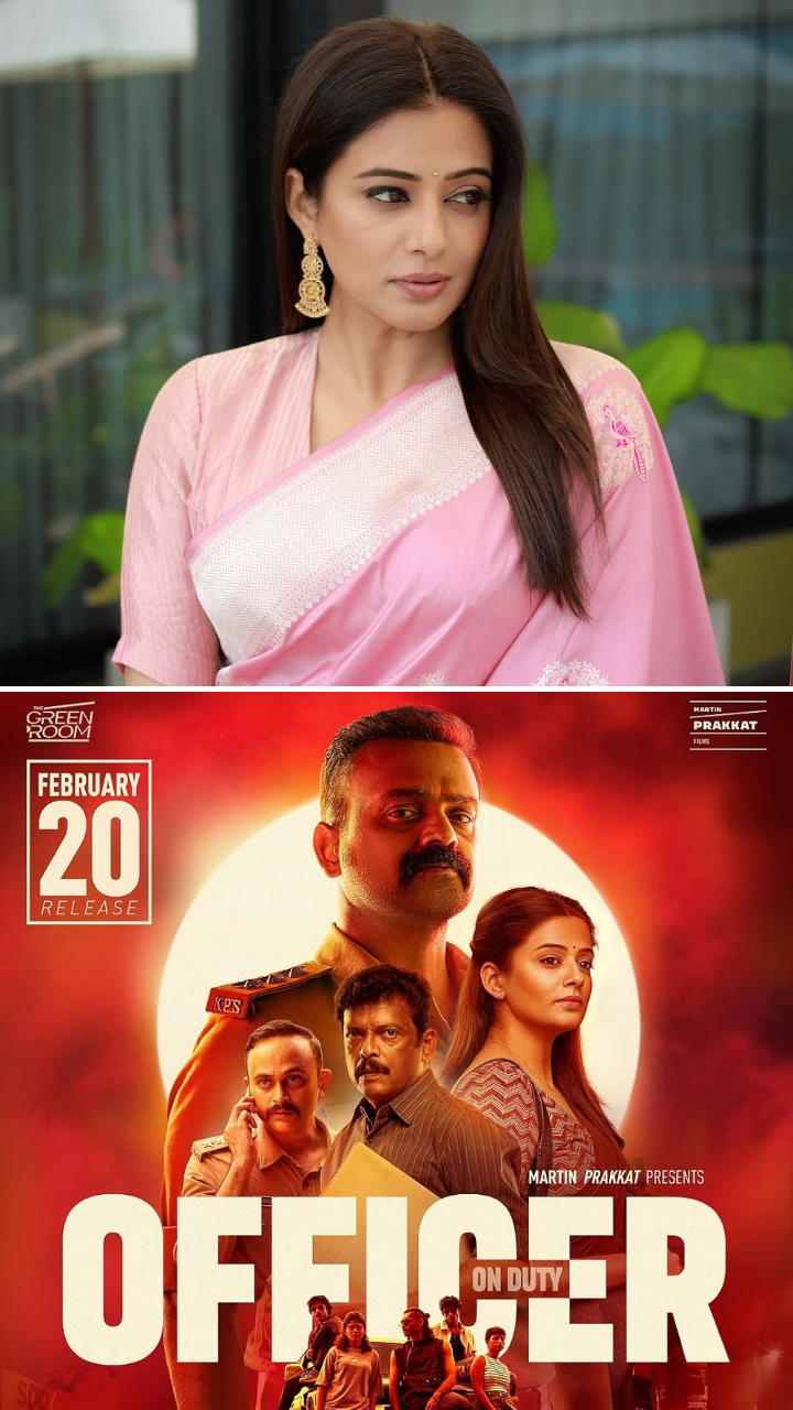 Actor Priya Mani stuns in Saree for the promotions of Officer on Duty